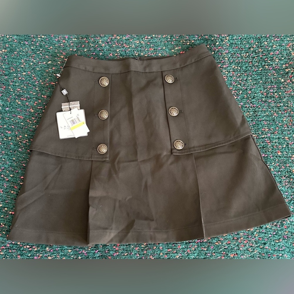 NWT Laundry by Shelli Segal Black Sailor Mini Skirt 4